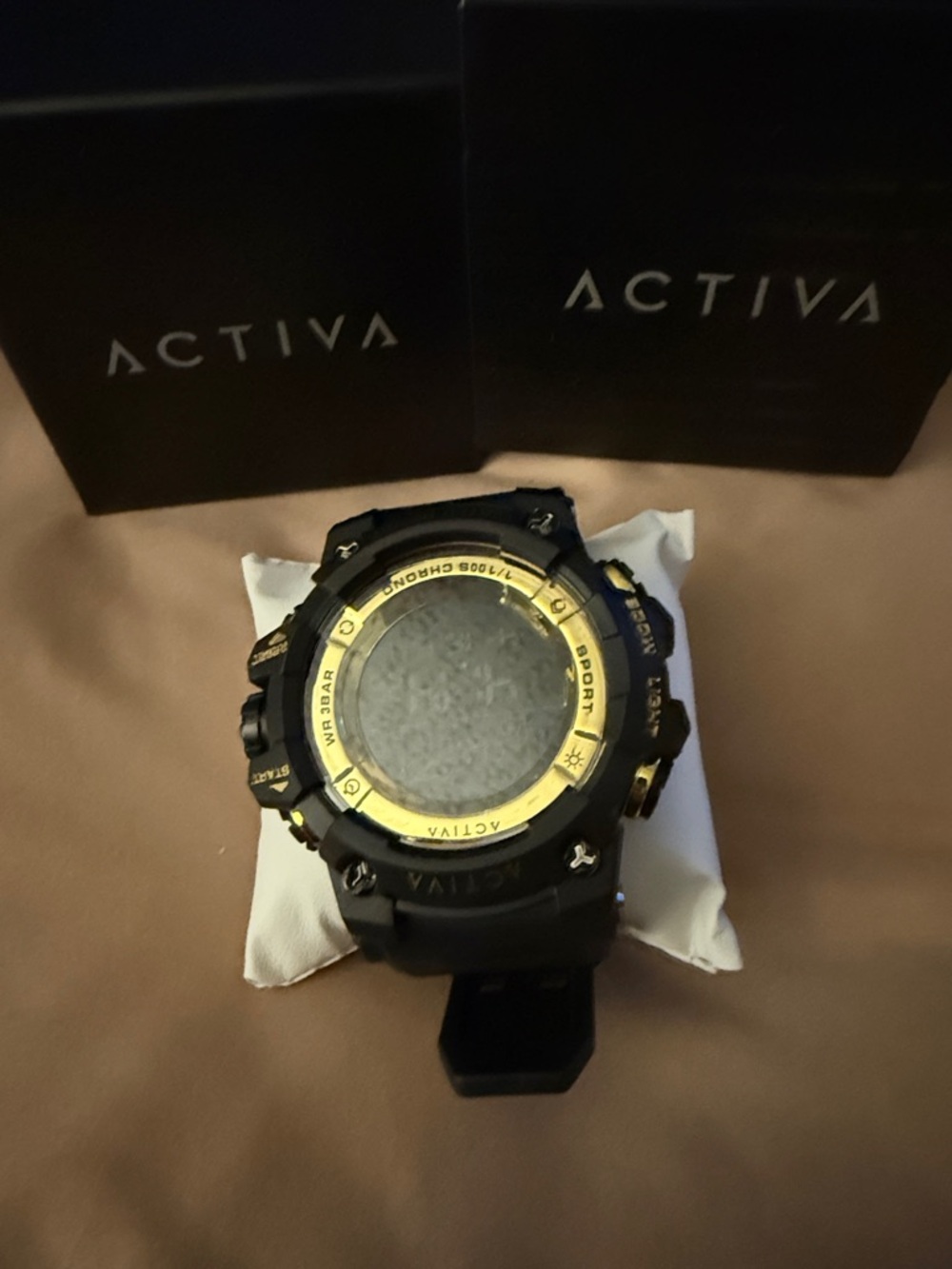Ativa Black and Gold Rugged Digital Sport Watch